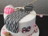 Knitting themed cake for 80th birthday