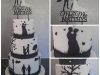 Silhouette wedding cake with special topper